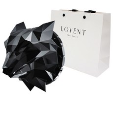 LOVENT 狼 車用芳香劑 午夜黑 潔淨棉香 + 購物袋, 1入, 1個, 蜜粉/香皂