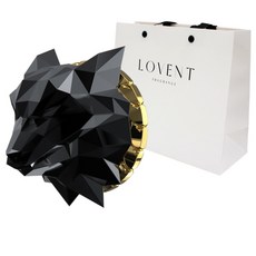 LOVENT 狼 車用芳香劑 + 購物袋, 1個, 黑金 + 仲夏夜
