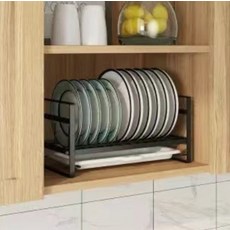 트레이드미 싱크대 상부장 접시 보관 랙 03, 블랙