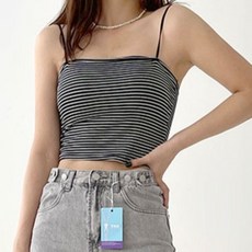 플랜데이 여성용 루나 볼륨 브라캡 일체형 보들보들 크롭 이너 끈나시