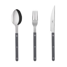 Sabre Bistro亮面餐具組, 主餐匙 + 主餐叉 + 主餐刀, 深灰色, 1套