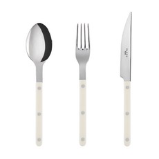 Sabre Bistro 亮面素色餐具組, 1套, 象牙白, 主餐匙 + 主餐叉 + 主餐刀
