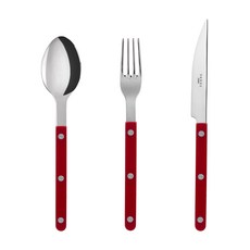 Sabre Bistro 亮面餐具組, 勃根地紅, 1套, 主餐匙 + 主餐叉 + 主餐刀