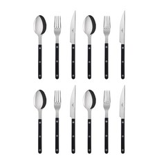 Sabre Bistro 餐匙+餐叉+餐刀組, 主餐匙 4入 + 主餐叉 4入 + 主餐刀 4入, 黑色, 1套