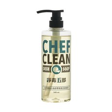 CHEF CLEAN 淨毒五郎 碗盤清潔劑壓頭罐 南瓜酵素 蘆薈萃取 ECOCERT認證植物性原料 不傷手 環保友善, 500ml, 1瓶