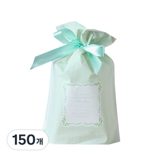 Maket Gamseong 束口袋包裝袋, 綠色條紋, 150個