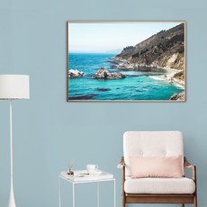 마벨인홈 인테리어 이색그림 풍경화 해안절벽B 알루미늄 액자포스터세트, 브론즈