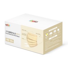 코멧 쉽게 뽑아쓰는 일회용 마스크 대형, 50개입, 1개, 베이지