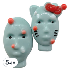 건강한놀이터 외계인 말랑이 여드름짜기 남자 + 여자 + 여드름 키트 세트, 민트, 5세트