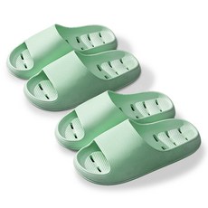 防滑浴室拖鞋組, 綠色, 2組