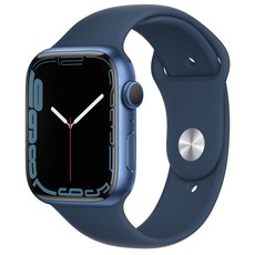 Apple 애플워치 7, 45mm, GPS, 알루미늄, 블루 / 어비스블루 스포츠 밴드