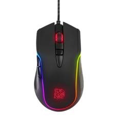 thermaltake 曜越 Tt eSPORTS 奈諾司 RGB 電競滑鼠 有線 多鍵滾輪 7種RGB燈光, EMO-NRR-WDOTBK-01, 黑色系