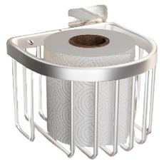 Happy Easy 廁所浴室免打孔壁掛式衛生紙紙巾收納盒架 半圓形, 1個, 白銀色