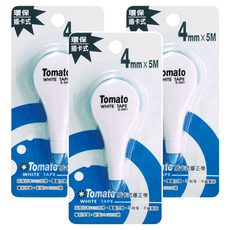 Tomato 插卡式環保修正帶 G-2001 5m x 4mm 環保替換帶芯設計 修改不留痕跡, 3個
