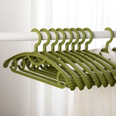 Isabelle Home 寬肩防滑衣架, 10個, 綠色