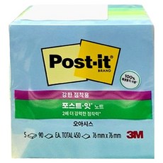 3M Post-it 利貼 世界色彩系列 強力環保便條紙 654-5SS, 波拉波拉島, 450張, 1組