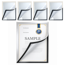 콕템 무타공 접착식 자석 게시판 액자 A4, 5개, 실버