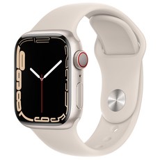 Apple 애플워치 7 GPS+Cellular, 41mm, 알루미늄, 스타라이트 / 스타라이트 스포츠 밴드, 케이스(스타라이트), 밴드(스타라이트)