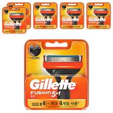 Gillette 吉列 Fusion系列 電動刮鬍刀替換刀頭, 4個裝, 6盒