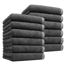 Songwol 松月 素色竹炭毛巾 200g, 深灰色, 12條