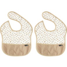 플리에 배색 방수 이유식 턱받이, 52화이트베이지별, 1개