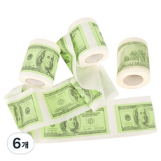 Stupid BABO 100美元印刷捲筒衛生紙, 6個, 1入, 23m