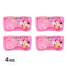 블루마토 크레파스 플라스틱케이스 분홍 4개, 12색, 4세트