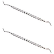 用於指甲護理的兩用刮匙鉤型, 單色, 2個