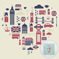 ARTJOY DIY數字油畫 20*20cm, 倫敦愛心, 1組