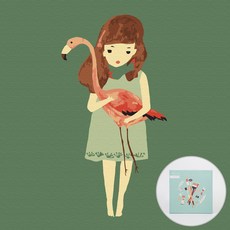 ARTJOY DIY數字油畫 20*20cm, 保護火烈鳥, 1組