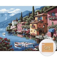 ARTJOY DIY名畫系列數字油畫 50*40cm, 河鎮, 1幅