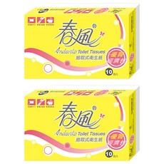 春風 抽取衛生紙 雙層 100張, 10包, 2袋