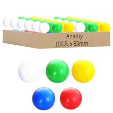 Ahatoy 寶寶金剛球池球 100入, 1套, 藍色 + 紅色 + 黃色 + 綠色 + 白色