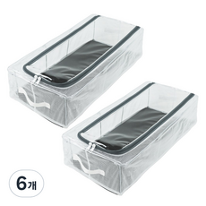 HANEE 縫隙床底收納整理箱 矮款 27L, 6個, 透明