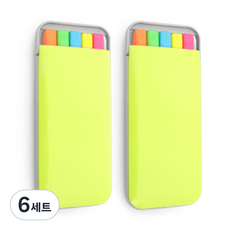 口袋螢光筆5件組, 黃色, 6套