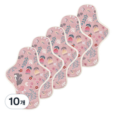 eechae 花朵一體成型棉質衛生棉 粉紅錦鯉, 10個, 1入, 中型