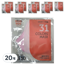 블루본 베이직 투디 마스크 소형 KF80, 1개입, 20개, 베이비핑크