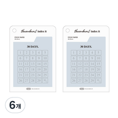 PLEPIC 索引標題便利貼, 12 30天, 1本, 6本