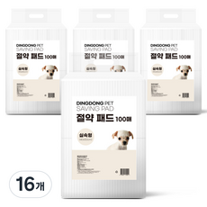 딩동펫 반려동물 절약 배변패드 무향, 100개입, 16개