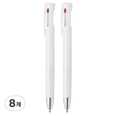블렌 제브라 3색 볼펜 0.5mm, 화이트, 8개