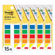 포스트잇 플래그 분류용 필름 5색견출 683-5KP, 1개입, 15개