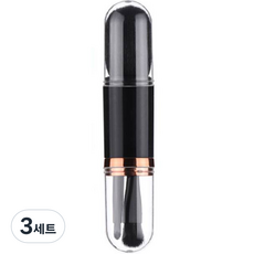 데일리프렌즈 원형통 멀티 메이크업 브러쉬 4종 세트, 3세트, 블랙