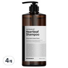 메디레머디 어성초 댄드러프 비듬 케어 탈모 샴푸 시트러스 허브 그린 플로럴향, 4개, 1L