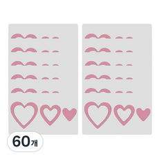 데이소이 다양한 모양 미끄럼 방지 스티커, 05 하트 핑크, 60개