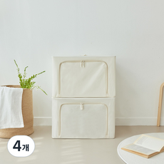 LIV MOM 居家大容量優質現代生活收納箱, 象牙白, 4個