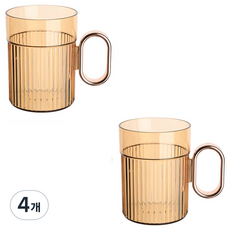 THE ZAKKA 基本款透明漱口杯, 金色, 4個