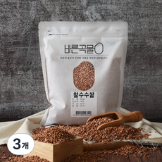 바른곡물 국산 찰수수쌀, 800g, 3개