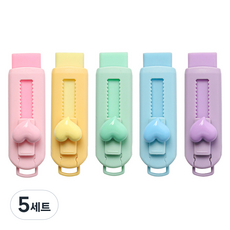 윰스 하트 마카롱 슬라이딩 지우개 5종 세트, 혼합색상, 5세트