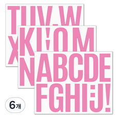 데일리네스트 日記本可愛裝飾字母貼紙 21 x 16.8 cm, 粉紅色, 6個