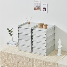 cimelax Neathing抽屜式收納架 S號 8入+蓋子組 2入, 灰色, 1組